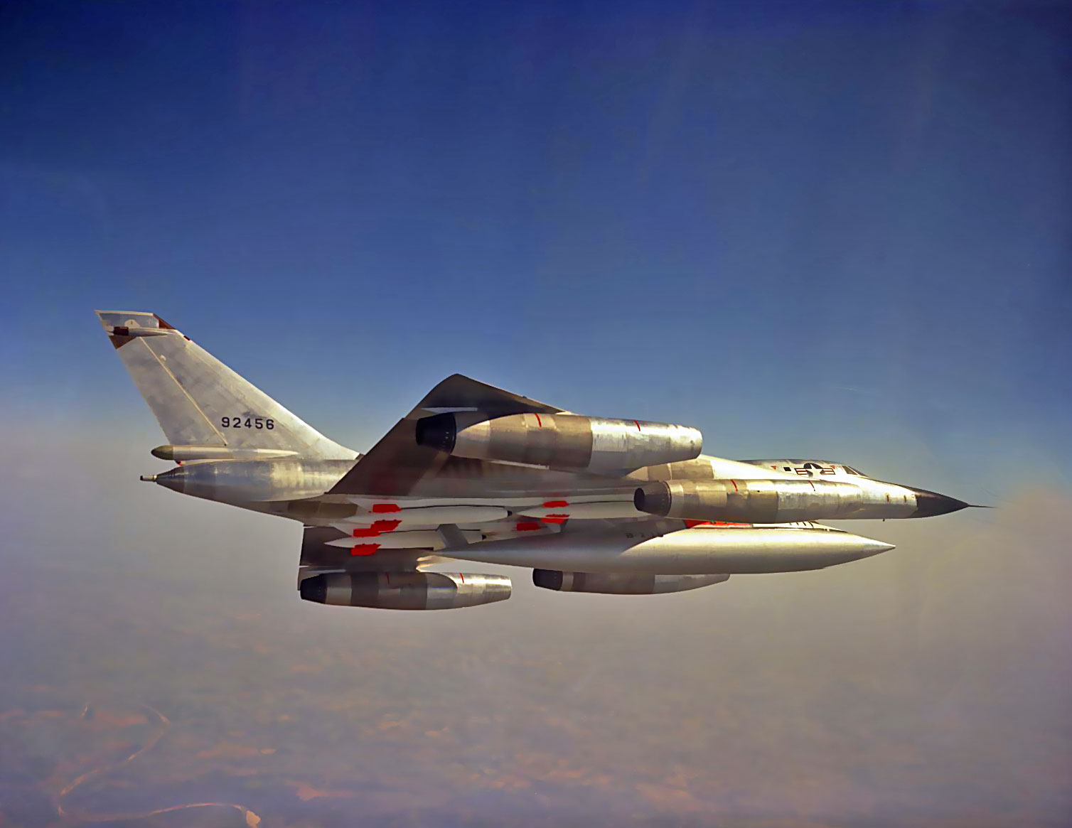 Convair B-58A-10-CF Hustler 59-2456 with weapons load. (U.S. Air Force)