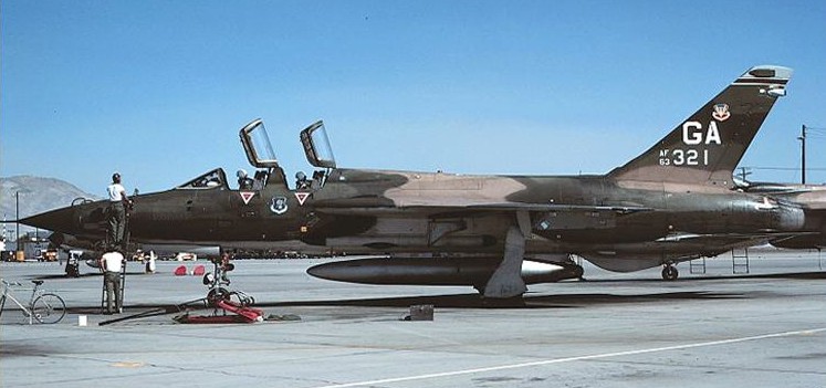 Republic F-105F-1-RE Thunderchief (converted to F-105G Wild Weasel III) 63-8321, 561st TFS, 35th TFW, at George AFB, Victorville, California. (Image from Michael Klaver Collection at www.thexhunters.com)