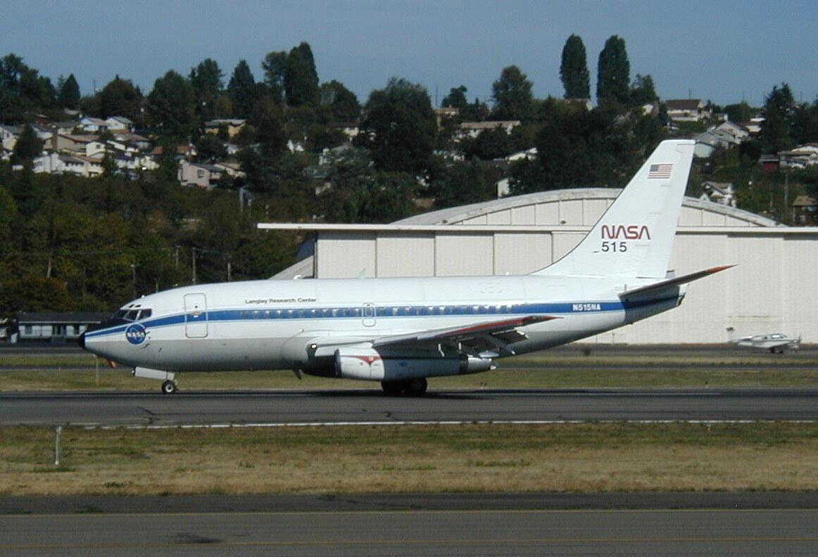 NASA 515, the prototype Boeing 737 airliner, rolling out on Runway 31L, Boeing Field, 3:11 p.m. PDT, 21 September 2003.