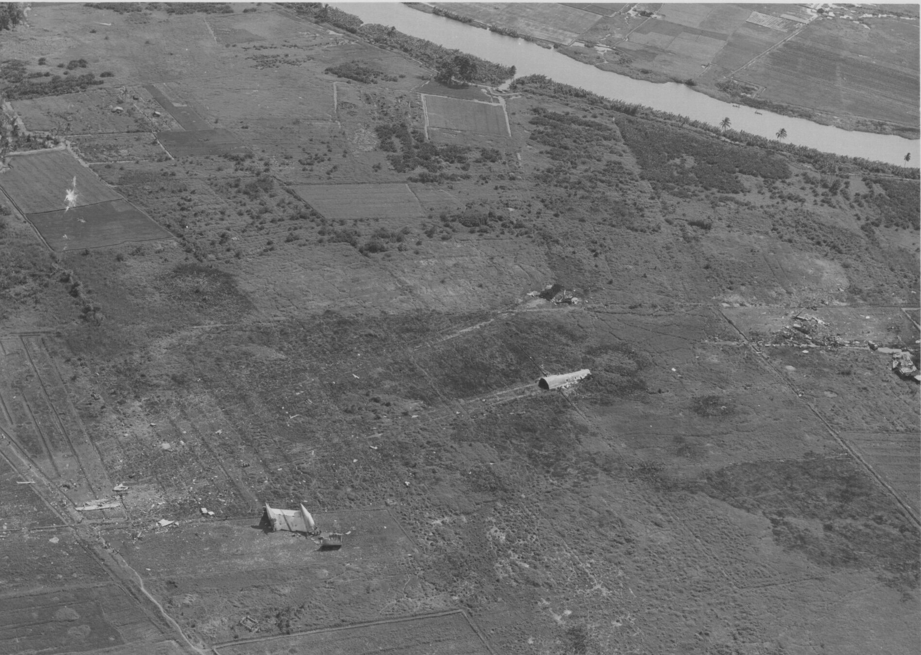 Crash site of Operation Babylift's Lockheed C-5A Galaxy, 68-0218, near Tan Son Nhut Air Base, South Vietnam, 4 April 1975. (U.S. Air Force)
