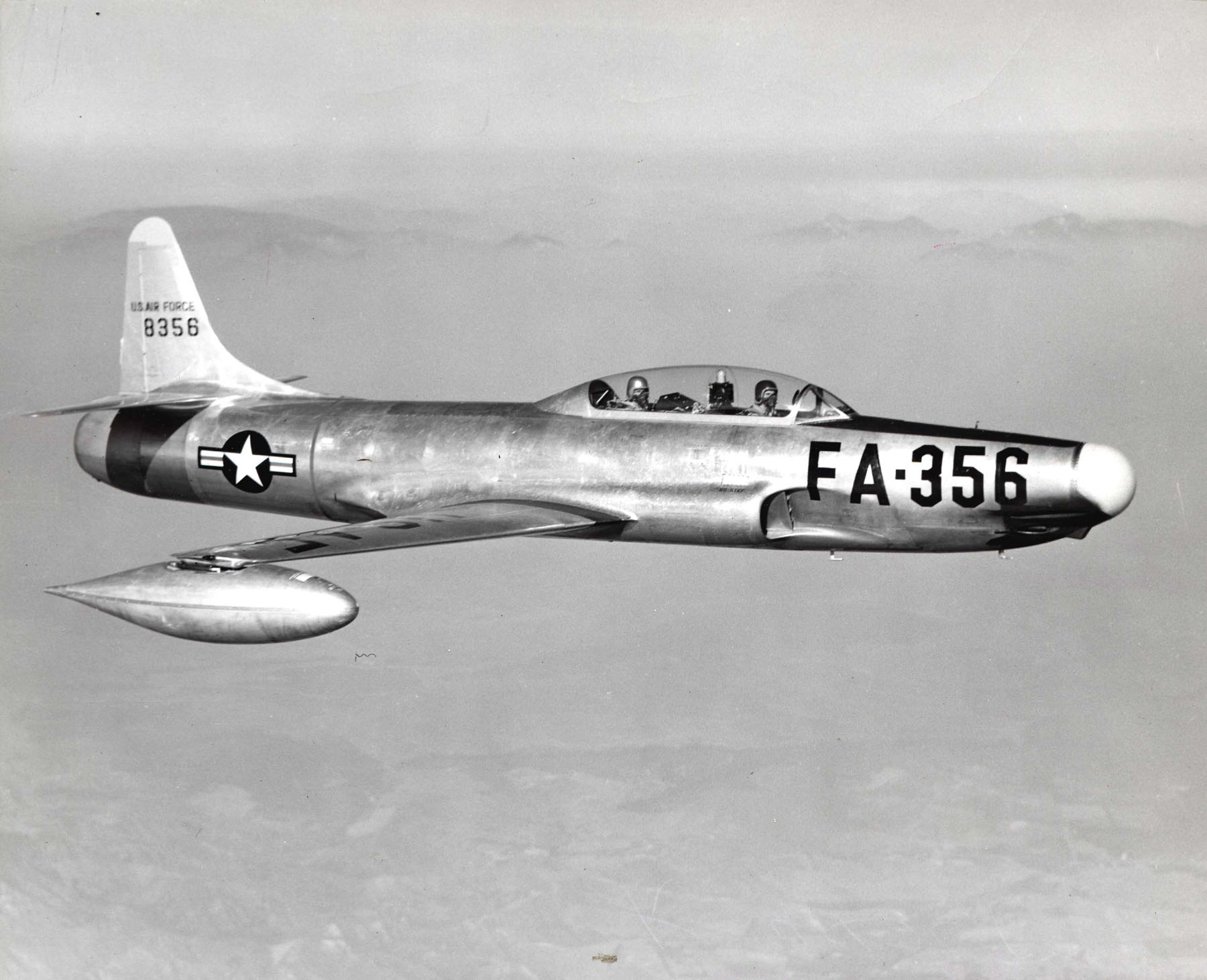 Prototype Lockheed YF-94 48-356, first flight, 16 April 1949. (U.S. Air Force)