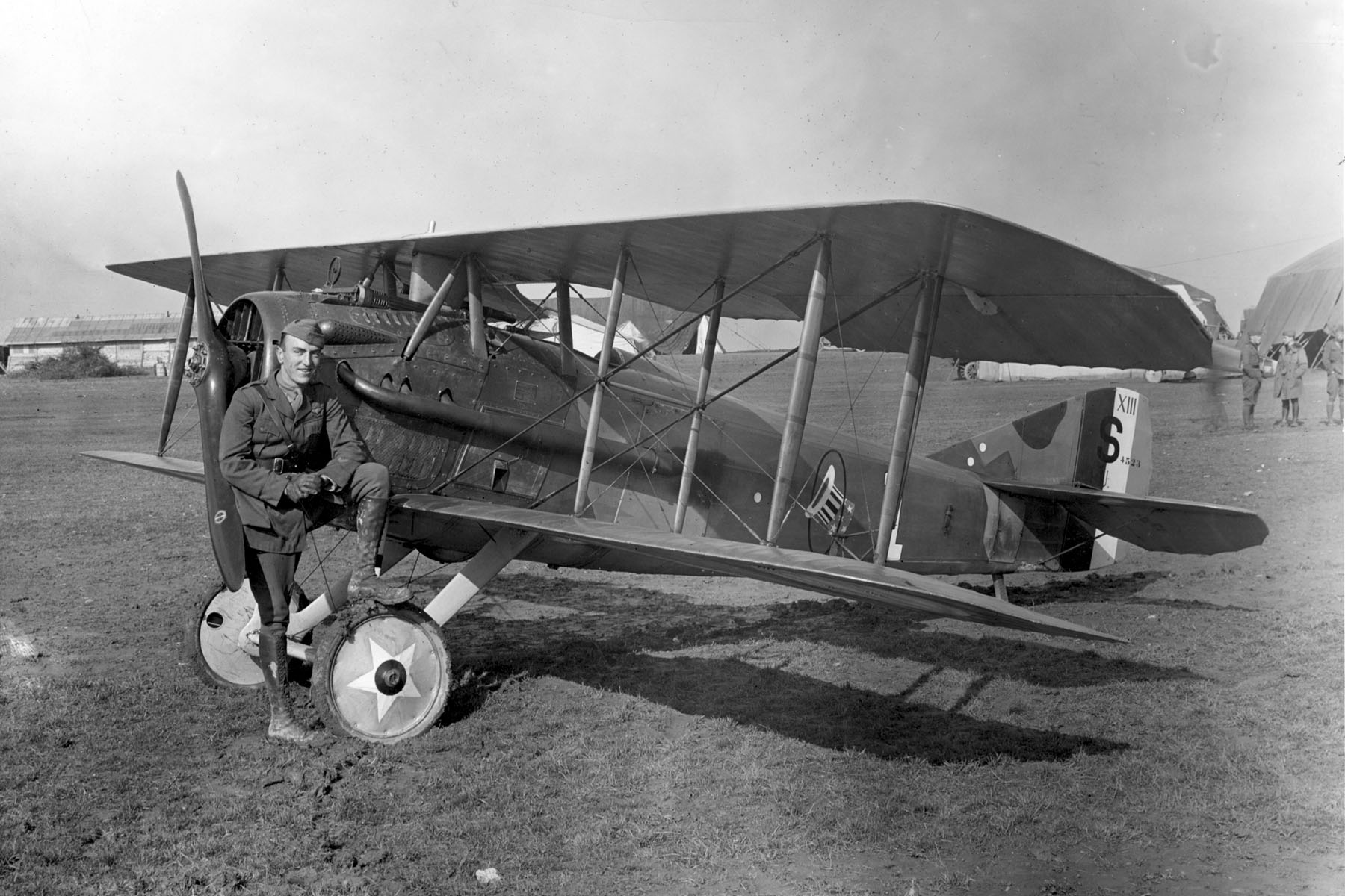 First Lieutenant Edward V. Rickenbacker with his SPAD XIII C.1, 94th Aero Squadron, France, 1918. (U.S. Air Force)