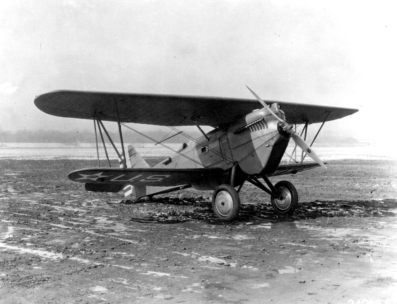 Doolittle flew a Curtiss Curtiss P-1A Hawk, 25-410, similar to the P-1B that Doolittle flew into an outside loop. (U.S. Air Force)