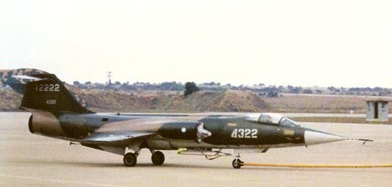 The record-setting Lockheed F-104G Starfighter, USAF serial number 62-12222, in service with the Republic of China Air Force as 4322.