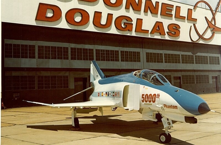 McDonnell Douglas F-4E-65-MC Phantom II, 77-0290, at St. Louis, 9 May 1978. (Boeing)