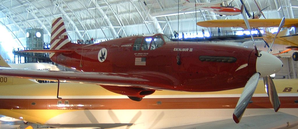 North American Aviation P-51C-10-NT 44-10947, "Excalibur III," at the Steven F. Udvar-Hazy Center, National Air and Space Museum. 