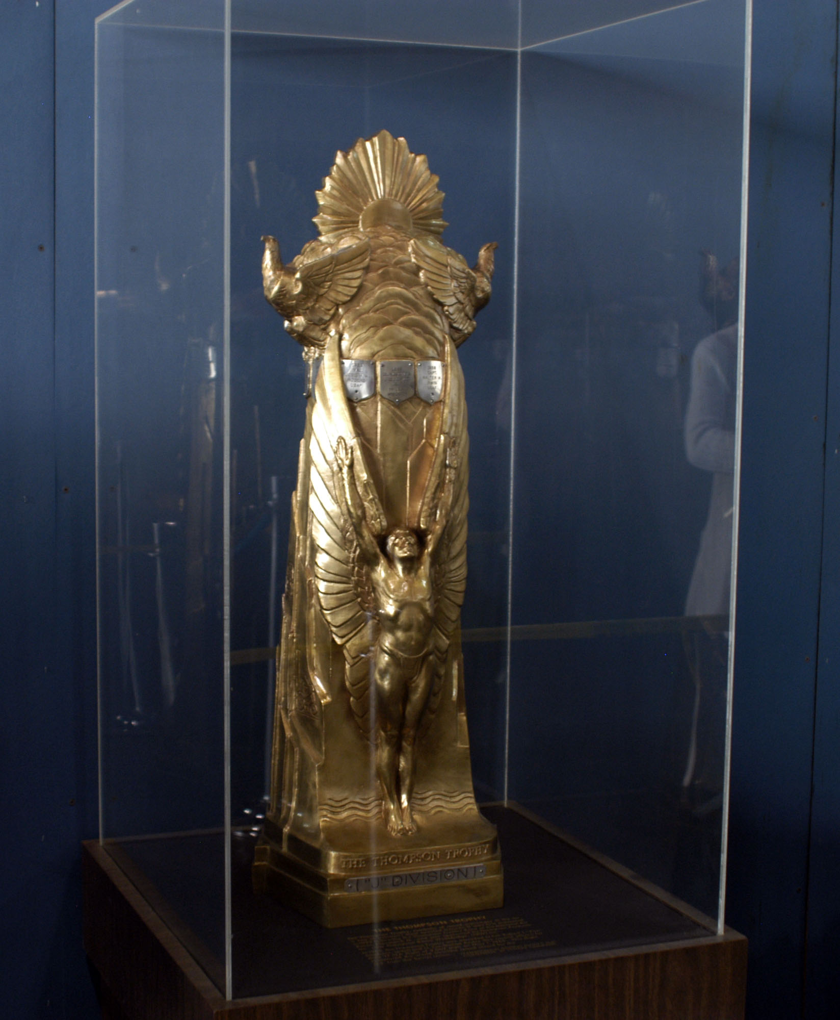 The 1965 Thompson Trophy on display at the National Museum of the United States Air Force. (U.S. Air Force)