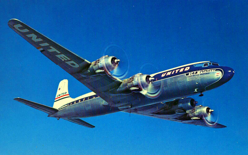 United Airlines' Douglas DC-7 City of San Francisco, sister ship of Mainliner Vancouver. 