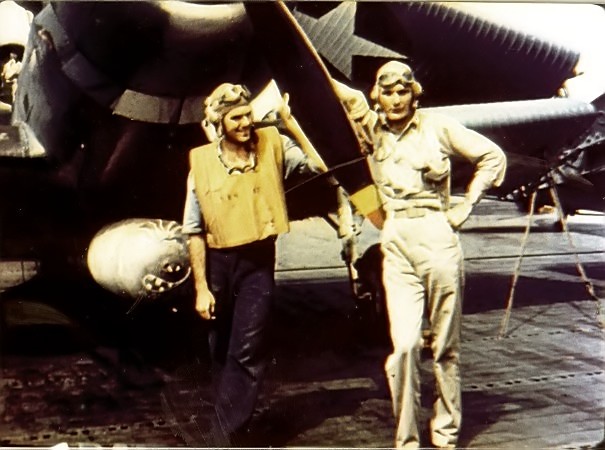 Ensign George Gay, United States Navy, with his Douglas TBD Devastator, 4 June 1942. (U.S. Navy) 