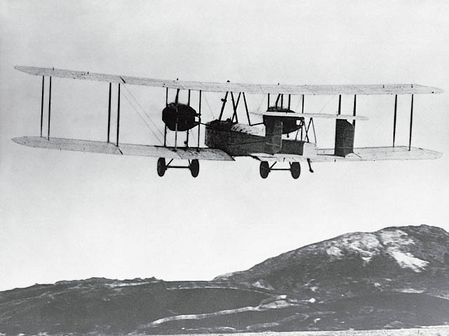 Vickers Vimy with Alcock and Brown aboard, departs St. John's, Newfoundland, 14 June 1919. (CF Photo)