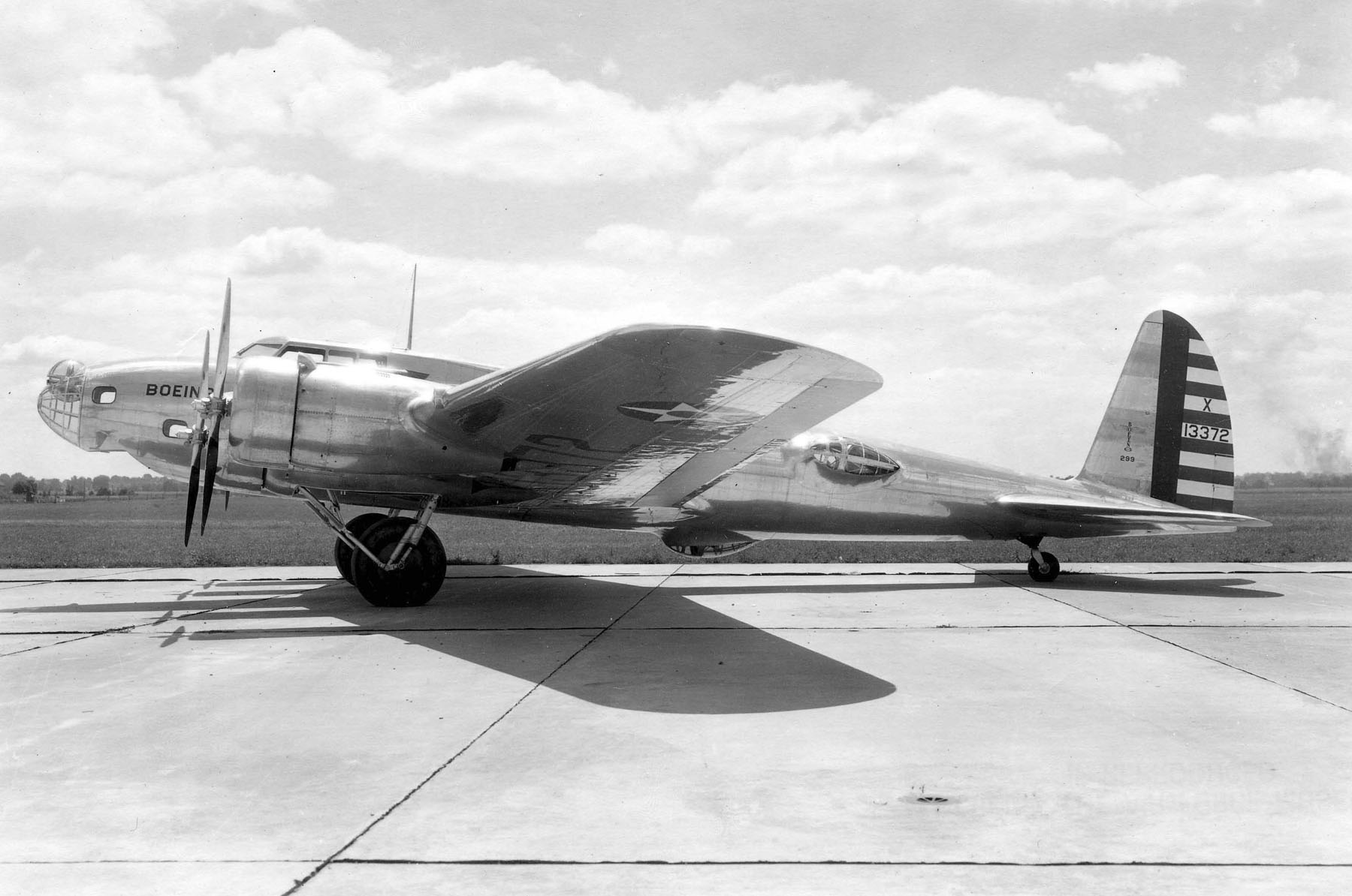 Boeing Model 299 NX13372, designated XB-17, at Wright Field, Ohio, 1935. (U.S. Air Force)