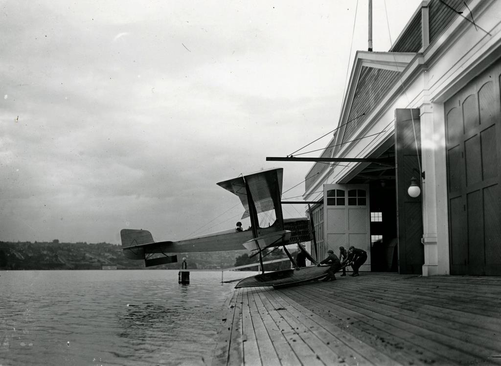 The first Boeing Model 1, the very first Boeing airplane, at Duwamish River site, near Seattle, Washington, 1916. (Boeing)