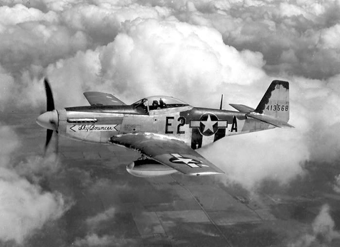 Number three P-51D-5-NA 44-13xxx, E2*A, Sky Bouncer. (U.S. Air Force) 