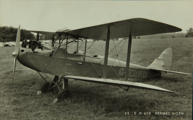 de havilland DH.60X Hermes Moth G-EBWD, the same type airplane flown by Lady Bailey. (San Diego Air and Space Museum Archives)