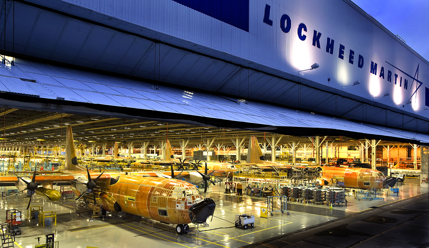 Lockheed C-130J Hercules transports under construction at Lockheed's Marietta, Georgia plant. (Lockheed Martin) 