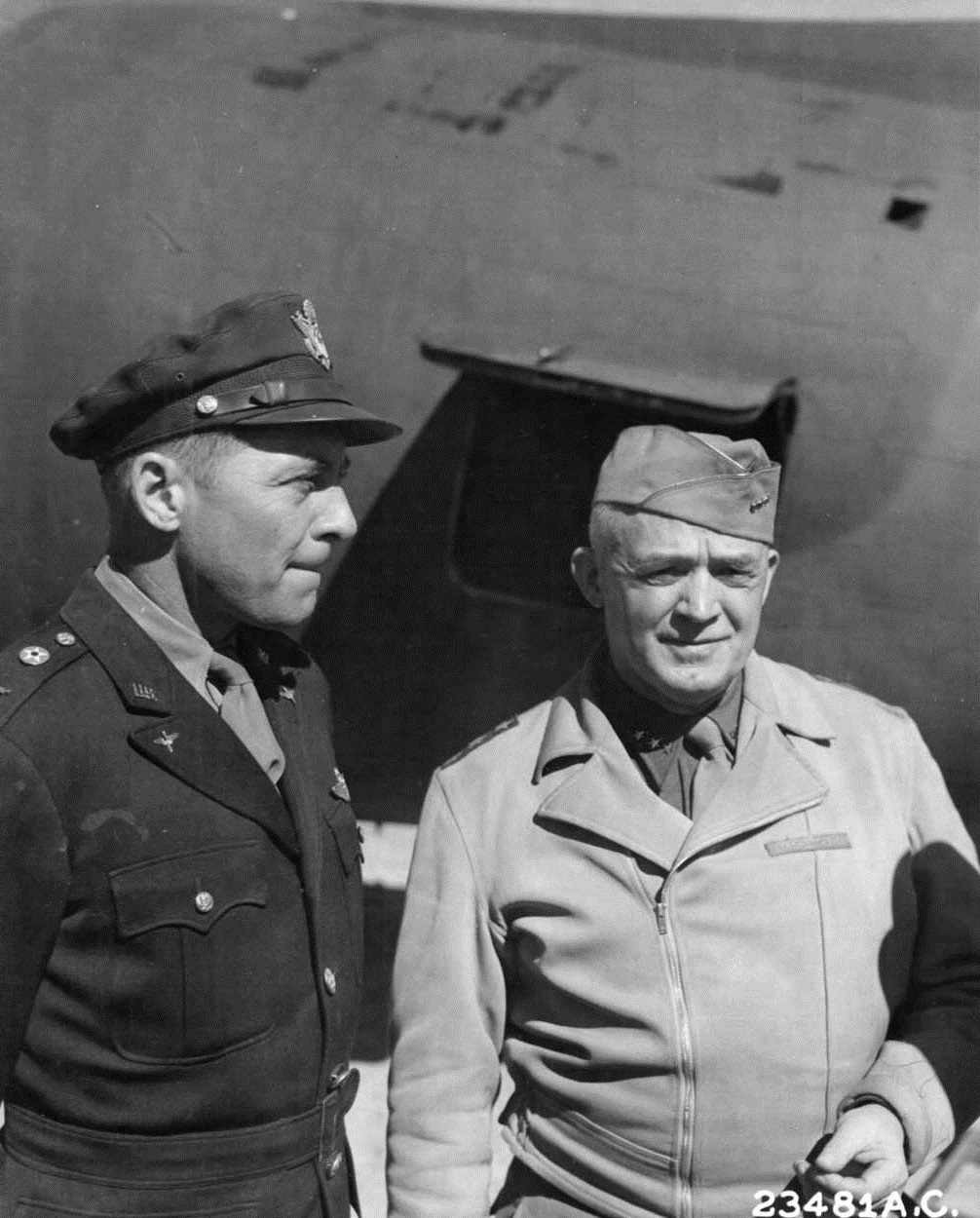 Colonel Jacob E. Smart, left, with Lieutenant General Henry H. ("Hap") Arnold, in China, February 1943. (U.S. Air Force)
