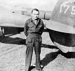 Major John H. Weltman, USAAF. Major weltman's P-38 Lightning was the first Army Air Forces aircraft to be hit by German gunfire during World War II. (U.S. Air Force)