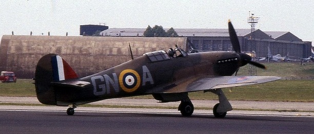 Battle of Britain Memorial Flight Hawker Hurricane marked as the aircraft flown by Flt. Lt. Nicolson, 16 August 1940. (© IoW Sparky)