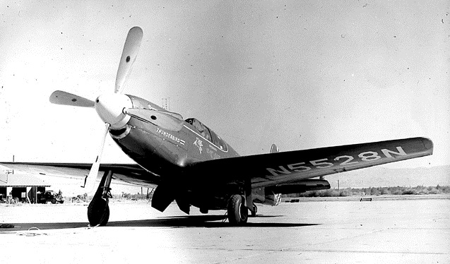 Jackie Cochran's North American Aviation P-51B-5-NA Mustang, serial number 43-6822, civil registration N5528N. (FAI)