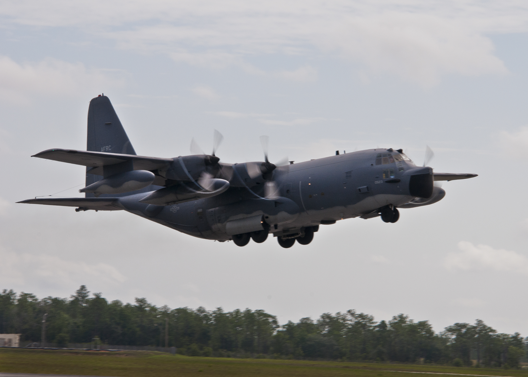 This Lockheed MC-130E-LM Combat Talon I, serial number 64-0523, was CHERRY 01, leading the assault helicopters during the raid on the Sơn Tây prison. After 47 years of service and more than 23,500 flight hours, Five-Two-Three made its last flight, 22 June 2012. It is shown in this photograph taking off from its special operations base at Duke Field, near Eglin AFB, Florida, flying to Cannon AFB, New Mexico, where it will be placed on display. (U.S. Air Force)