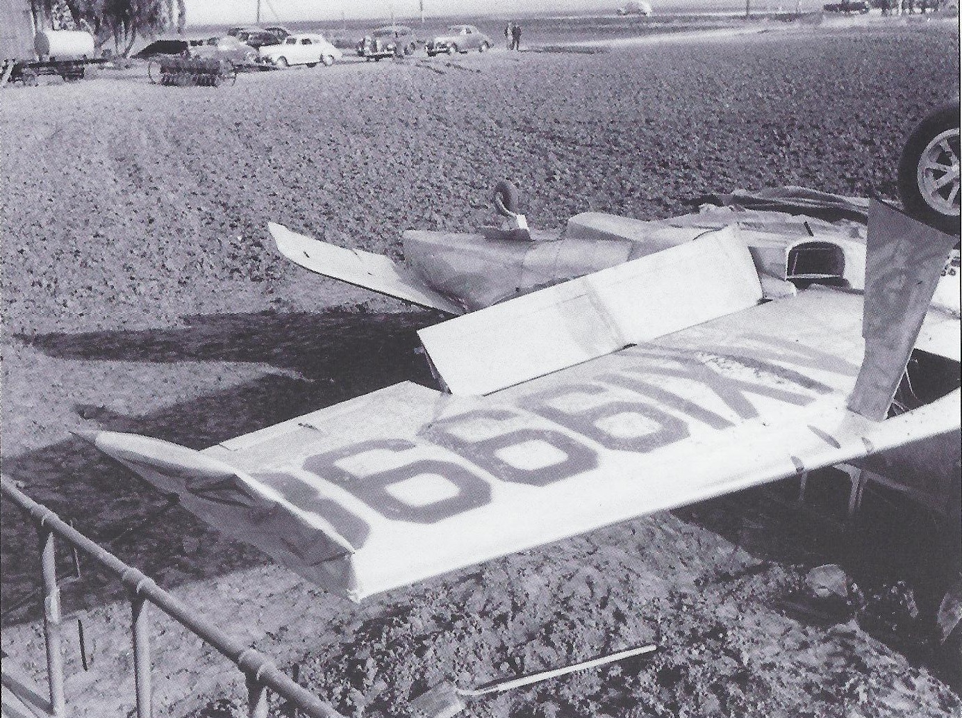 Damage to the wingtips, tail surfaces, fuselage. (North American Aviation Inc.)