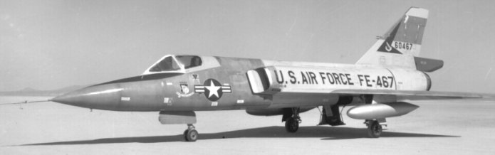 Convair F-106A Delta dart 56-0467, FAI World Speed Record holder, parked on Rogers Dry lake at Edwards AFB. (U.S. Air Force)