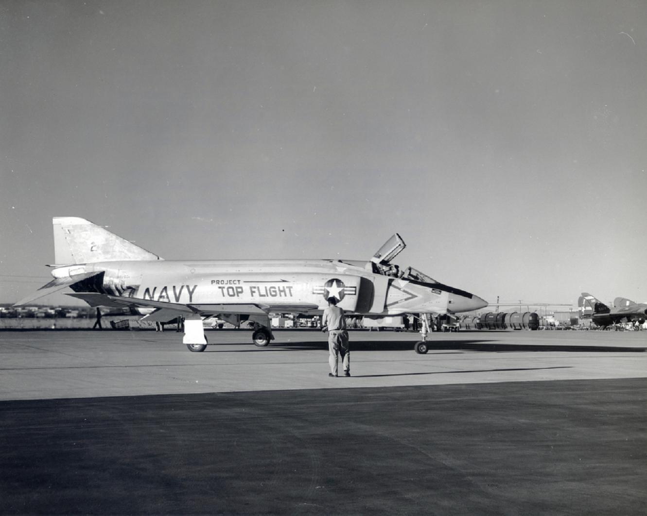 McDonnell YF4H-1 Phantom II, Bu. No. 142260, taxiing at Edwards Air Force Base, 6 December 1959. (U.S. Navy)