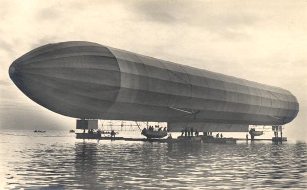 Graf von Zeppelin's LZ 2 at Lake Constance, 1906. (RAF Museum)