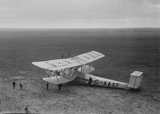 Imperial Airways' Handley Page H.P. 42 G-AAXF, Helena, at Gaza. (Library of Congress)