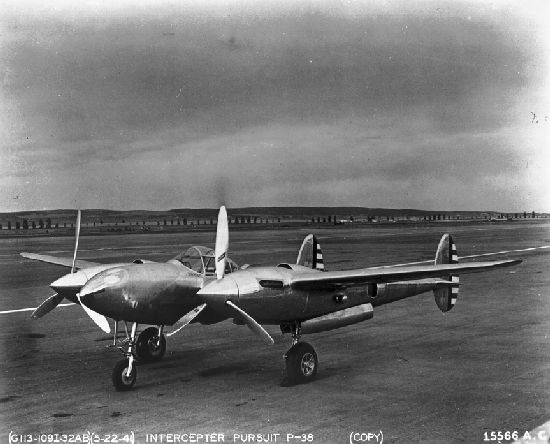 Lockheed XP-38 Lightning 37-457 at March Field, Riverside County, California, January 1939. (San Diego Air and Space Museum)