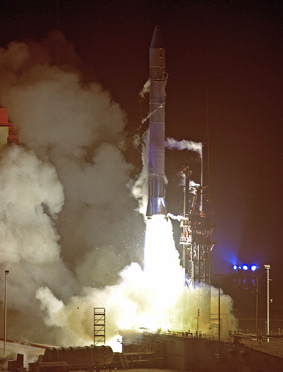 Pioneer 10 is launched aboard an Atlas Centaur rocket at Space Launch Complex 36A, 01:49:00 UTC, 2 March 1972. (NASA)