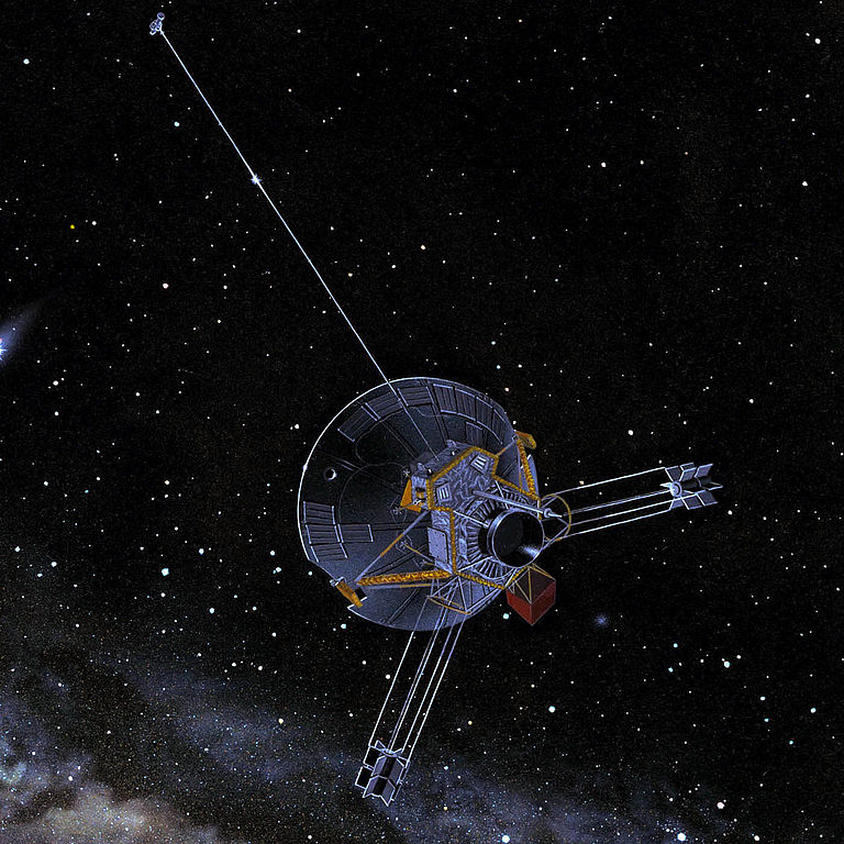Artist's conception of Pioneer 10 in the outer solar system. (NASA)