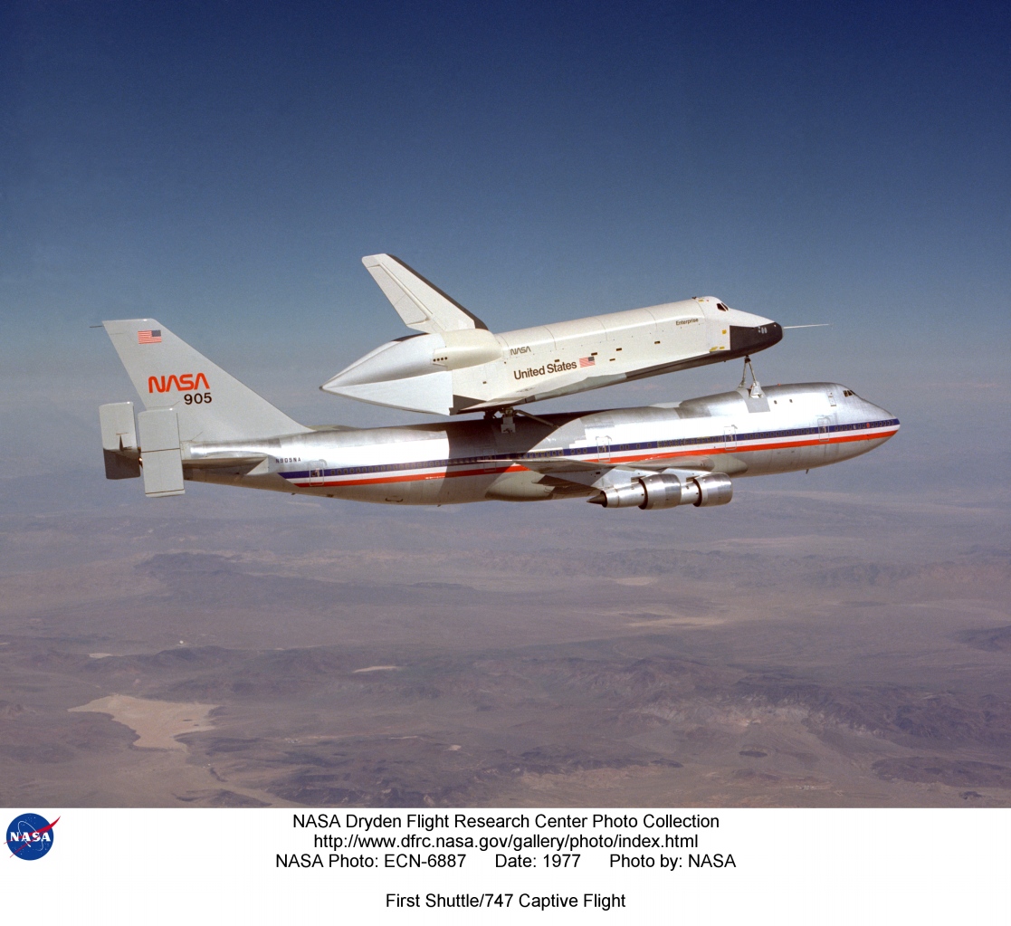 Space Shuttle Enterprise captive flight test, 18 February 1977