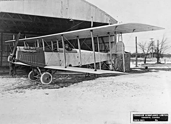 The first Curtiss JN-4 Canuck built by Canadian Aeroplanes Limited, 1917. (Canada Aviation Museum)