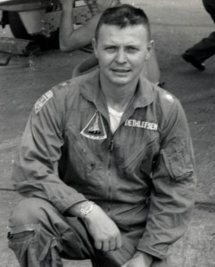 Major Merlyn H. Detlefsen, U.S. Air Force, after his100th mission. (U.S. Air Force)