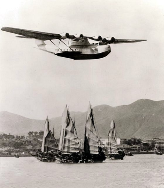 Pan American Airways' Martin M-130, China Clipper, at Macau, 1937.