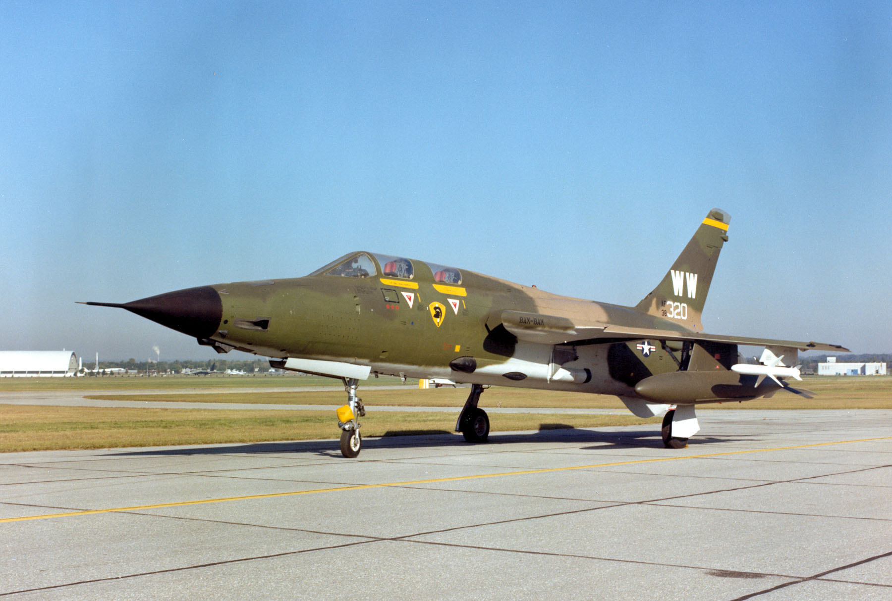 Republic F-105F-1-RE Thunderchief (converted to F-105G Wild Weasel III) 63-8320 at the National Museum of the United States Air Force, Wright-Patterson AFB. (U.S. Air Force)