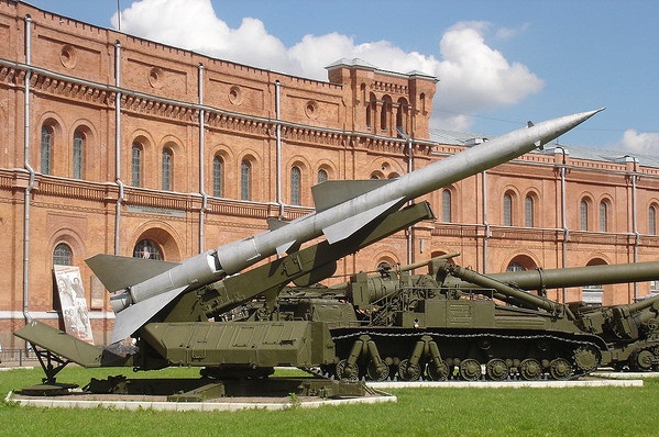 S-75 Dvina surface-to-air anti-aircraft missile and launcher.