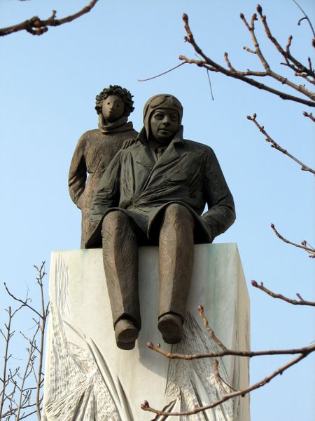 Antoine de Saint-Exupéry and the Little Prince Statue by Christiane Guillaumet, Place Bellecour in Lyon