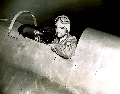 Howard Hughes in the cockpit of the H-1 Special, NR258Y, 1935. (FAI)