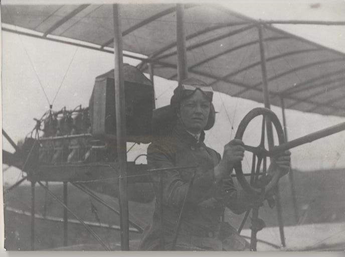 Bessica Raiche in an airplane.