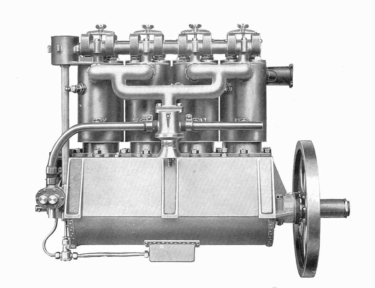 Green D.4 gasoline engine, designed by Gustavus Green, 1909. (Wikipedia)