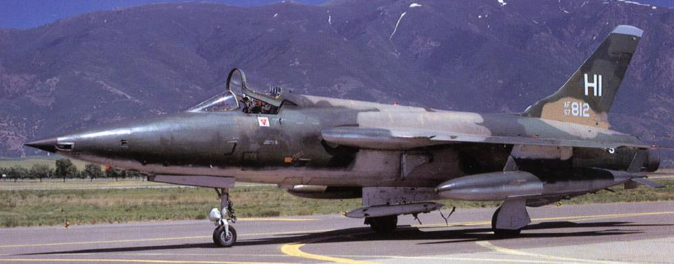 Republic F-105B-20-RE Thunderchief 57-5812, assigned to the 466th Tactical Fighter Squadron. (Million Monkey Theater) 