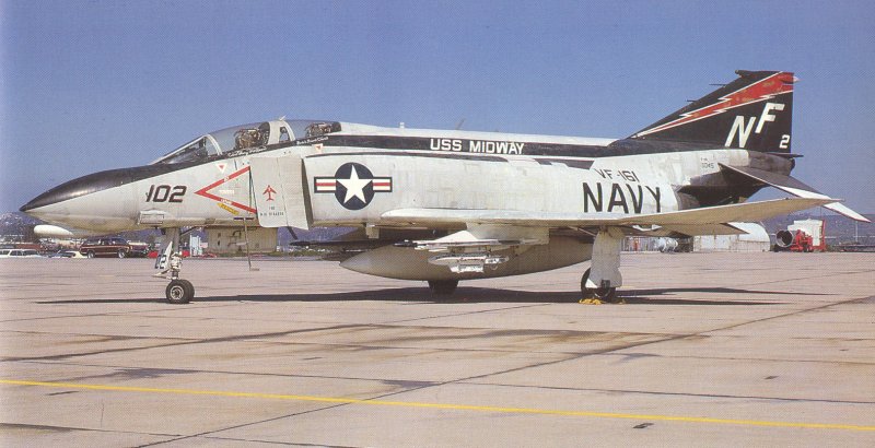 McDonnell F-4B-28-MC Phantom II Bu. No. 153068. Note the MiG 19 kill mark painted on the intake splitter vane. (U.S. Navy)