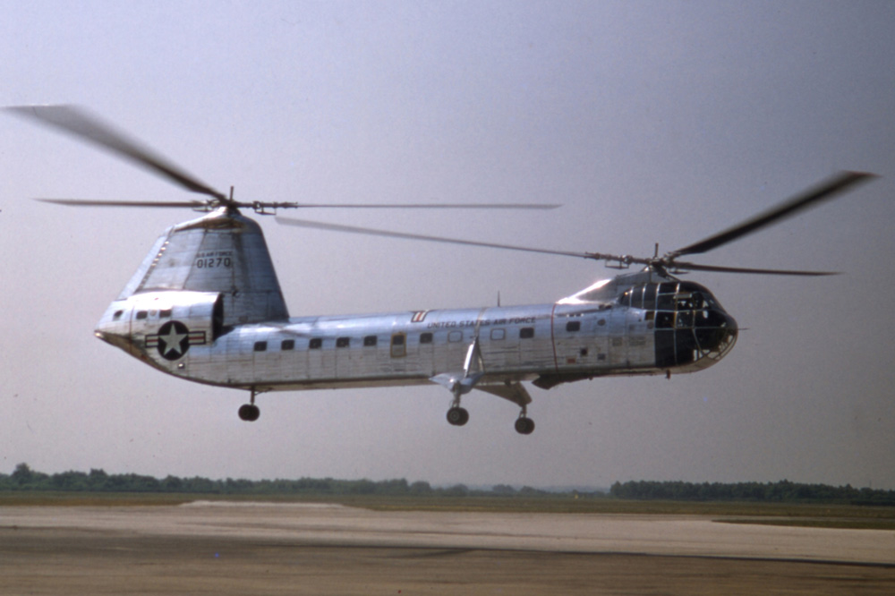 Piasecki YH-16A-PH Transporter 50-1270 hovers in ground effect.