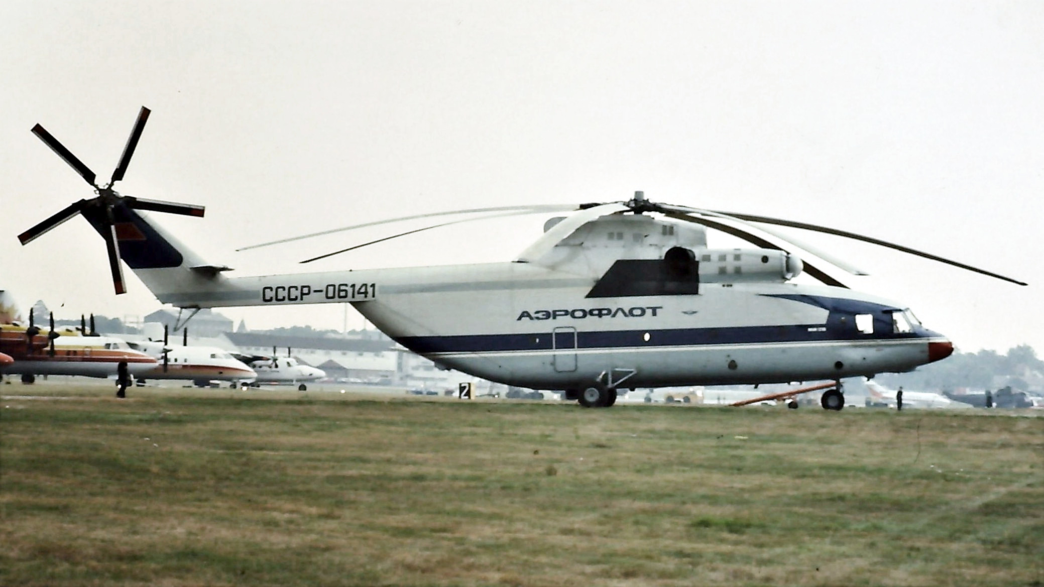An Aeroflot Mil Mi-26 at Farnborough, 1984.
