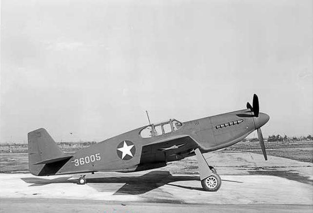 The third production North American Aviation P-51A Mustang, 43-6005. (North American)