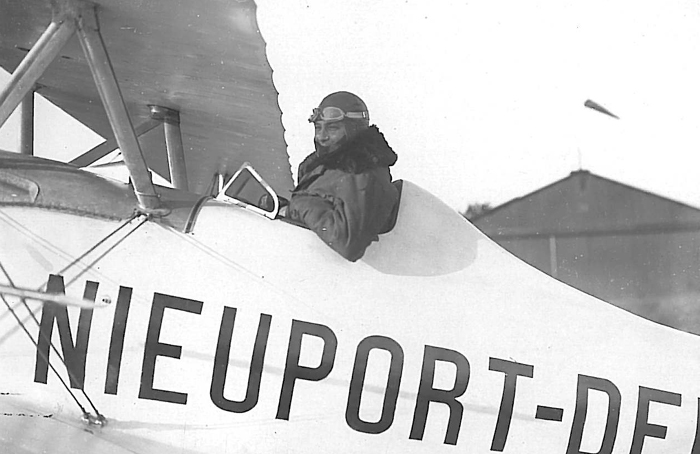 Joseph Sadi-Lecointe seated in the cockpit of the Nieuport-Delage NiD.40R. (FAI)