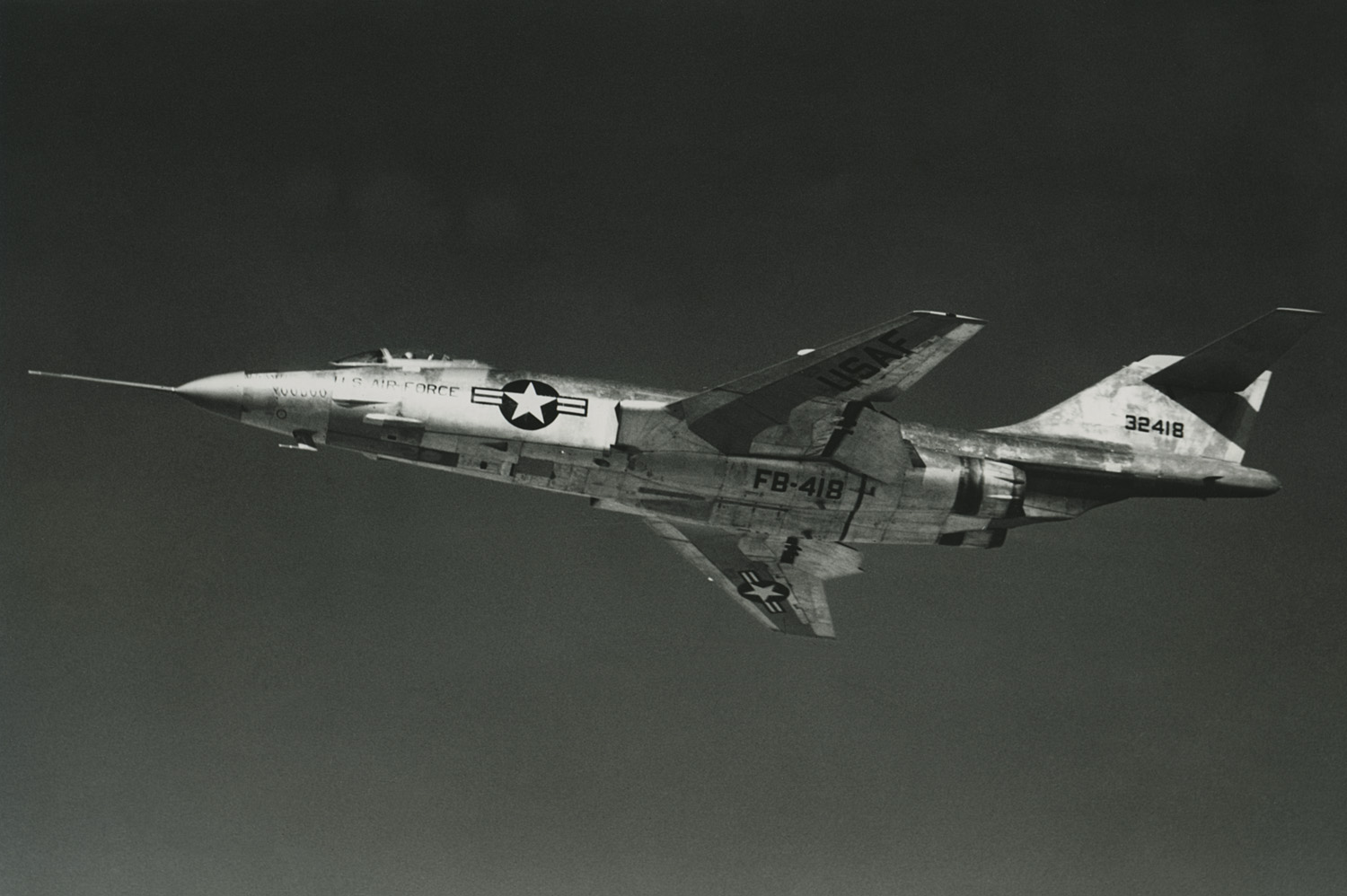 McDonnell F-101A-1-MC Voodoo 53-2416 in flight, bottom view. (U.S. Air Force)