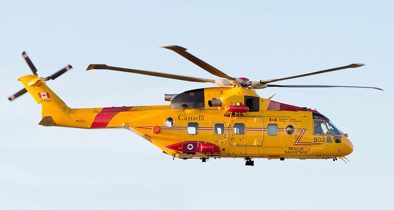 Canadian Forces CH-149 Cormorant, a search and rescue variant of the AgustaWestland AW101. (Korona4Reaal via Wikipedia)